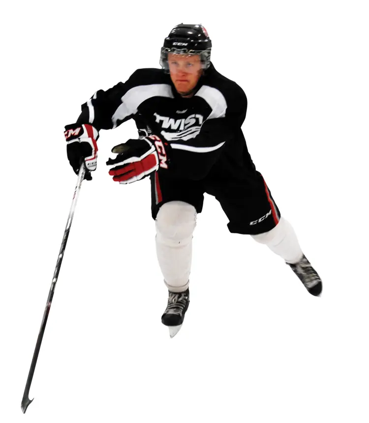Hockey Player in Black and White Jersey