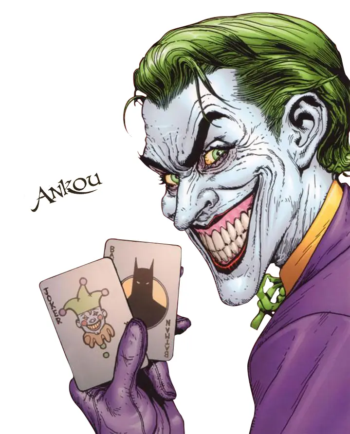 Joker Holding Cards in Comic Style