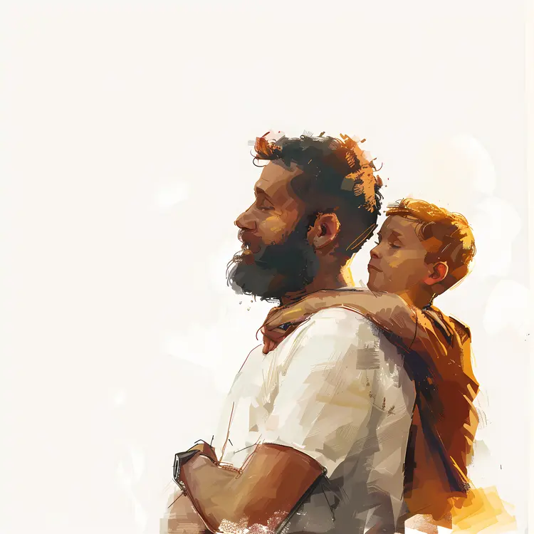 Father and Child Hugging