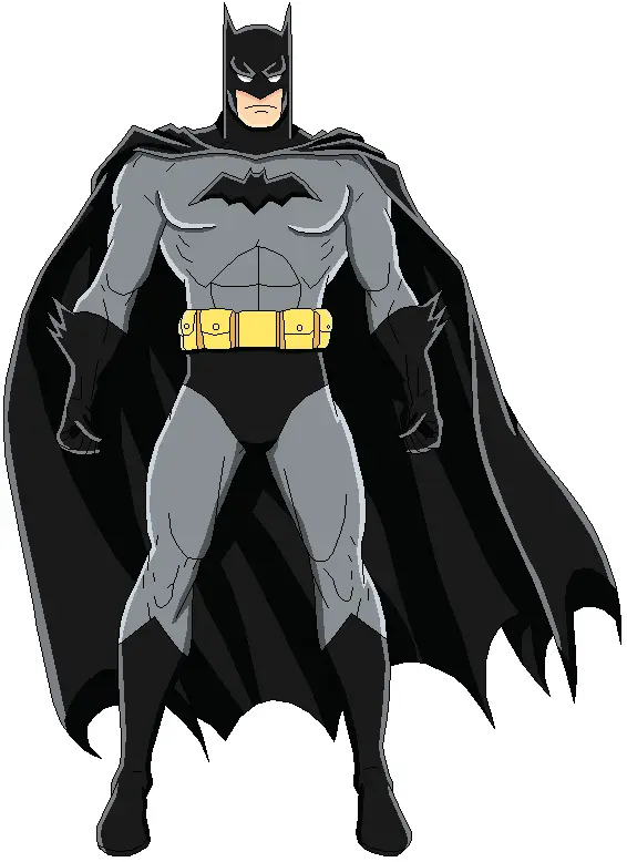 Powerful Superhero in Black Suit and Cape