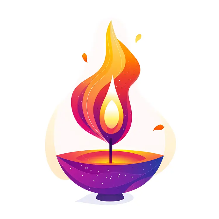 Colorful Candle with Flame
