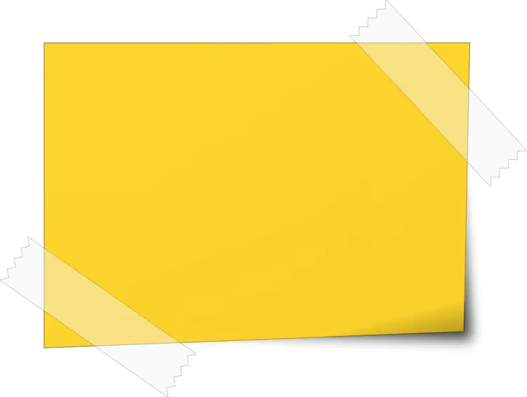 Yellow Sticky Note with Tape