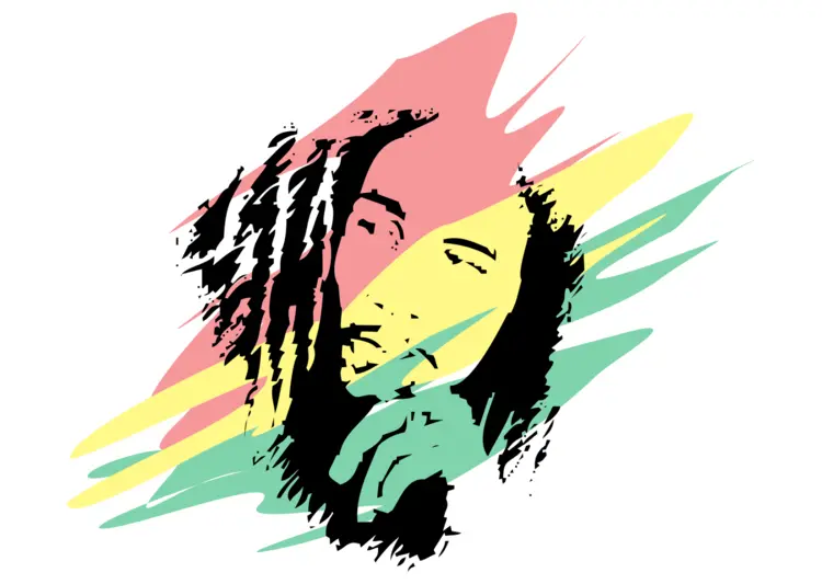 Colorful Portrait of a Man with Dreadlocks Thinking
