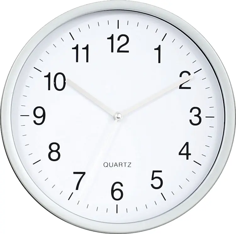 White Wall Clock with Black Numbers