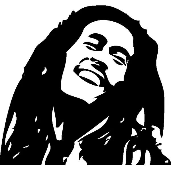 Black and White Portrait of a Smiling Man with Dreadlocks