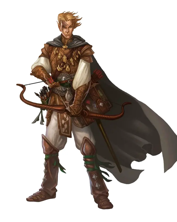 Elf Archer in Fantasy Armor