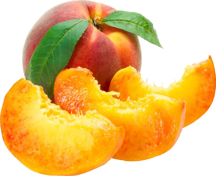 Sliced Peach with Leaf