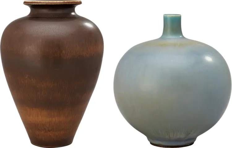 Classic Brown and Blue Vases