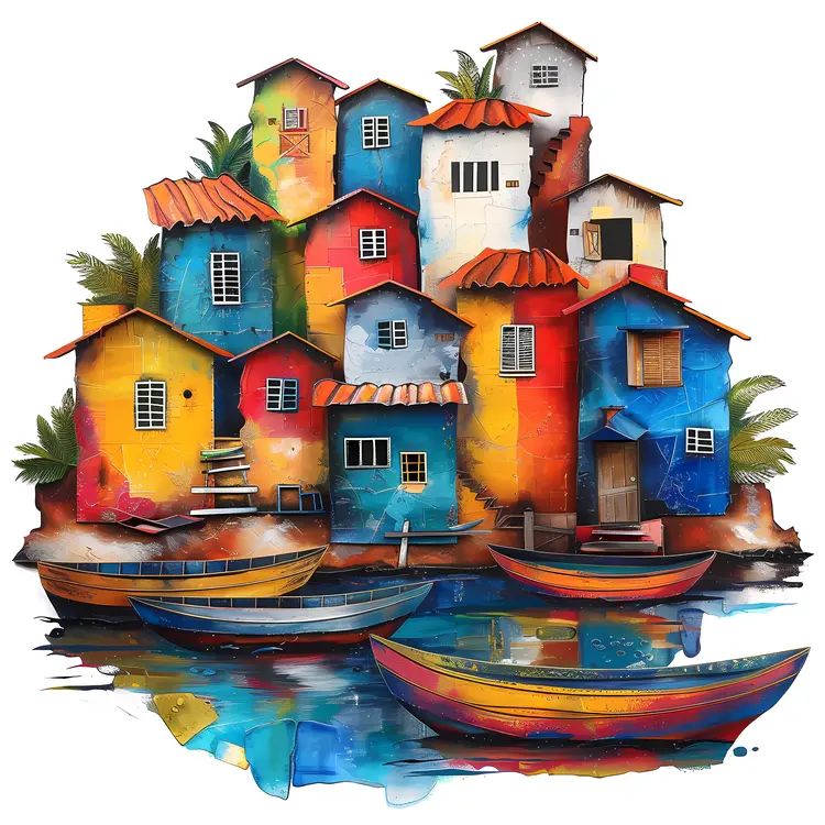 Colorful Houses by the Water