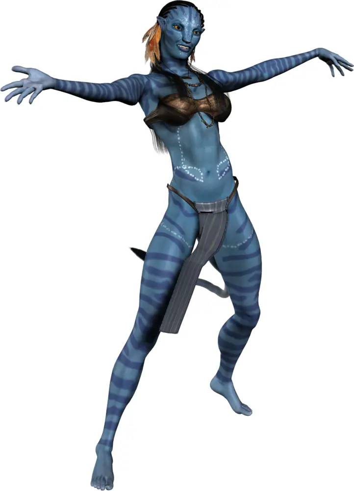 Blue Alien Character with Open Arms