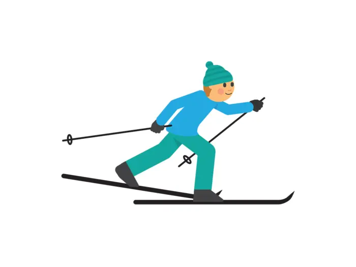Person Skiing in Blue Outfit
