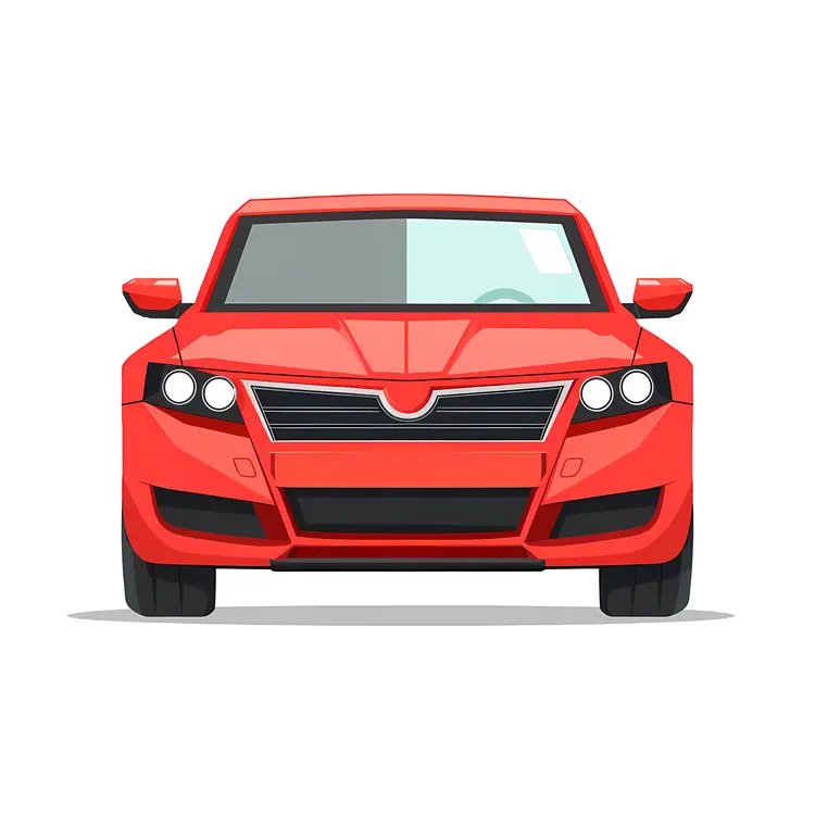 Front View of Red Car
