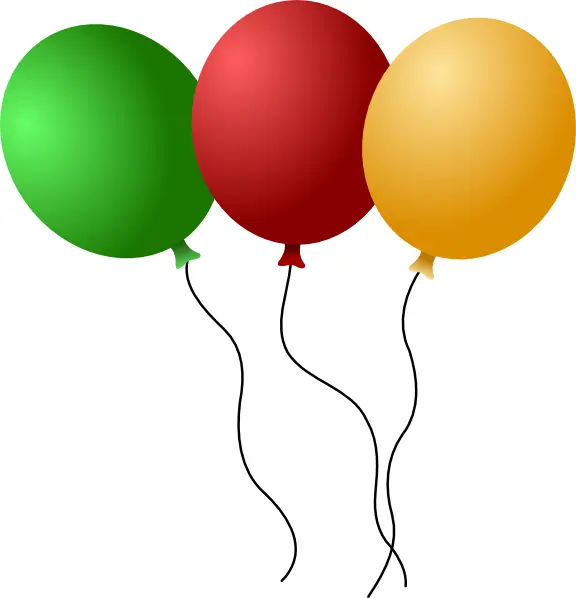 Bright Green, Red, Yellow Balloons