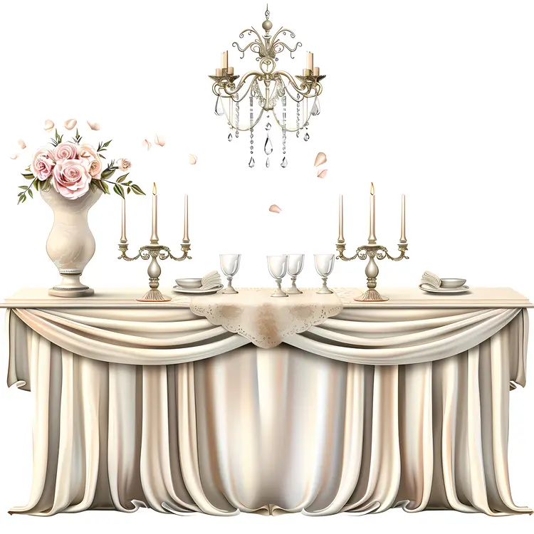 Elegant Dining Table with Candles and Flowers