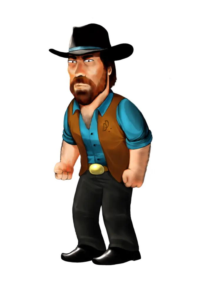Cartoon Cowboy Character with Hat and Beard