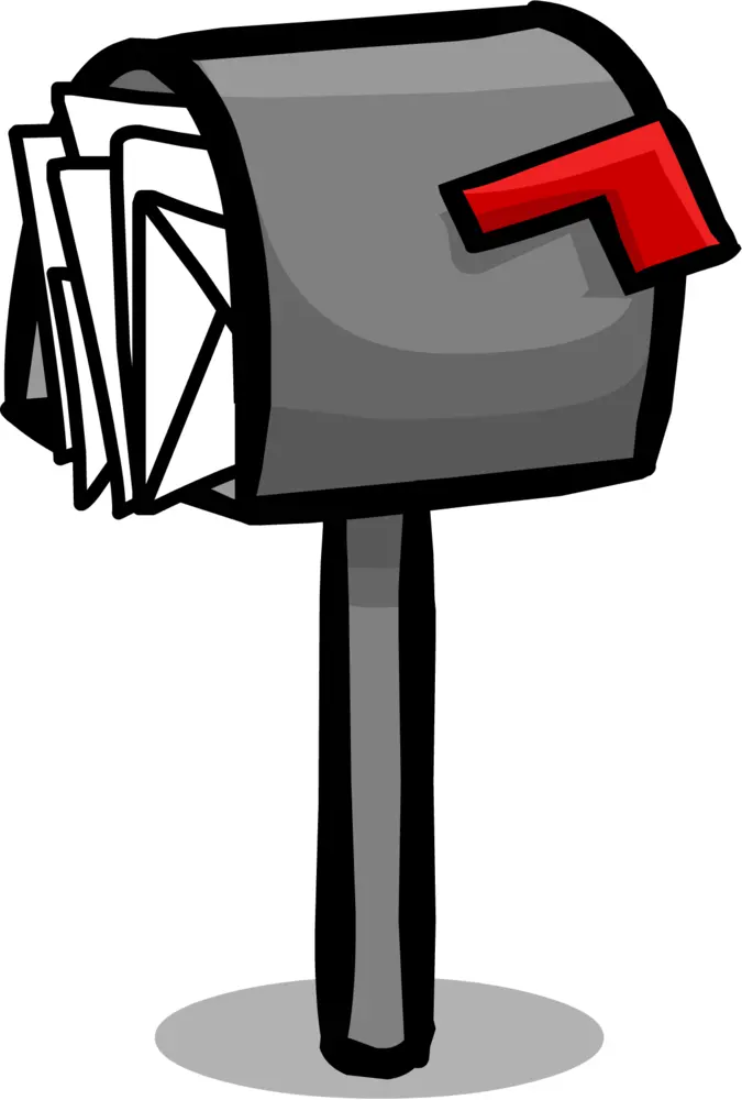 Mailbox with Letters in Cartoon Style