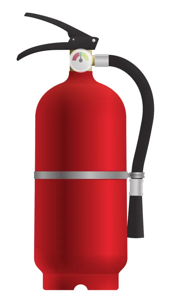 Red Fire Extinguisher with Hose