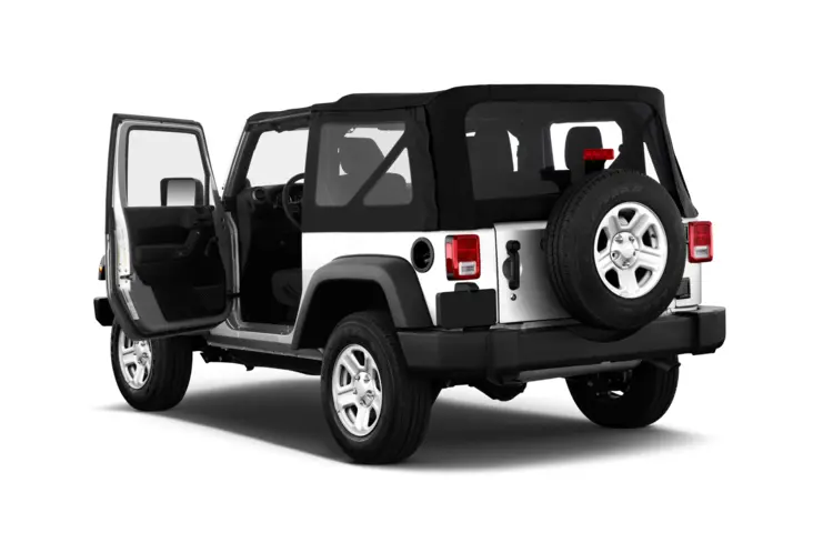 Silver Jeep Wrangler with Soft Top