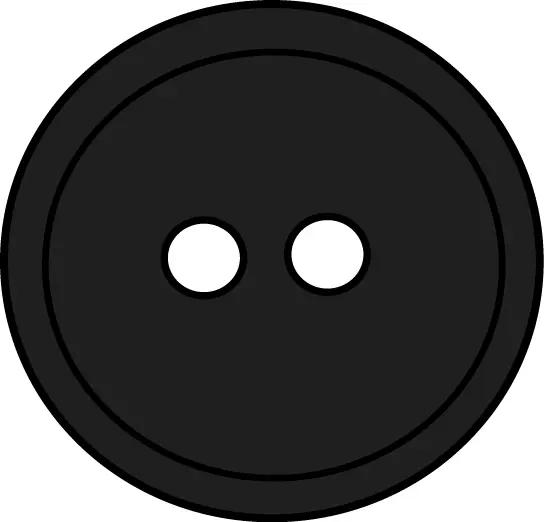 Black Button Sewing Accessory Illustration