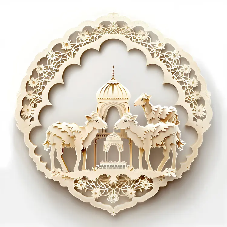 Intricate Paper Cut Sheep Art for Eid