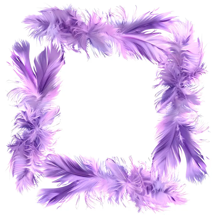 Purple Feathers Decorative Frame