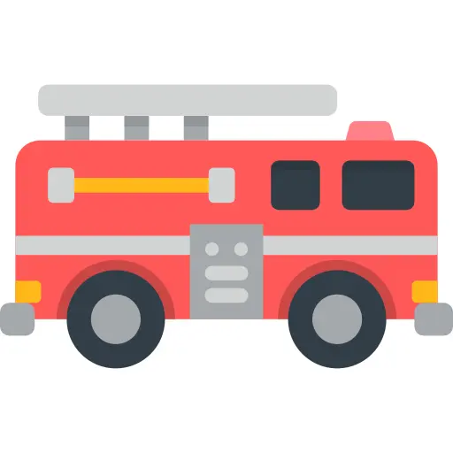Flat Design Fire Truck Illustration