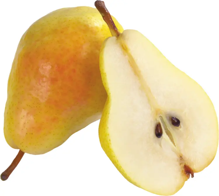 Yellow Pear with Cut Half
