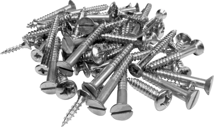 Pile of Screws for Construction and DIY Projects