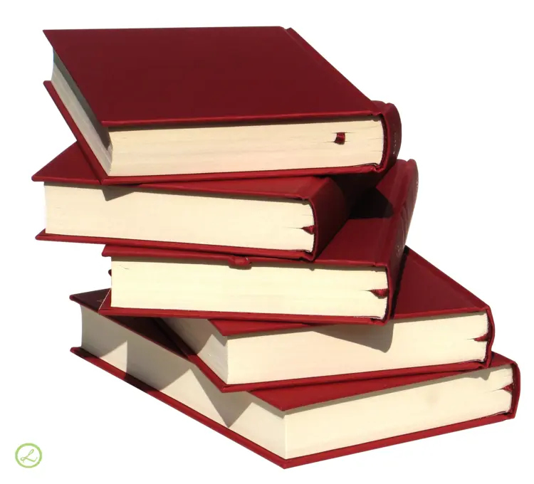Stack of Red Books for Reading
