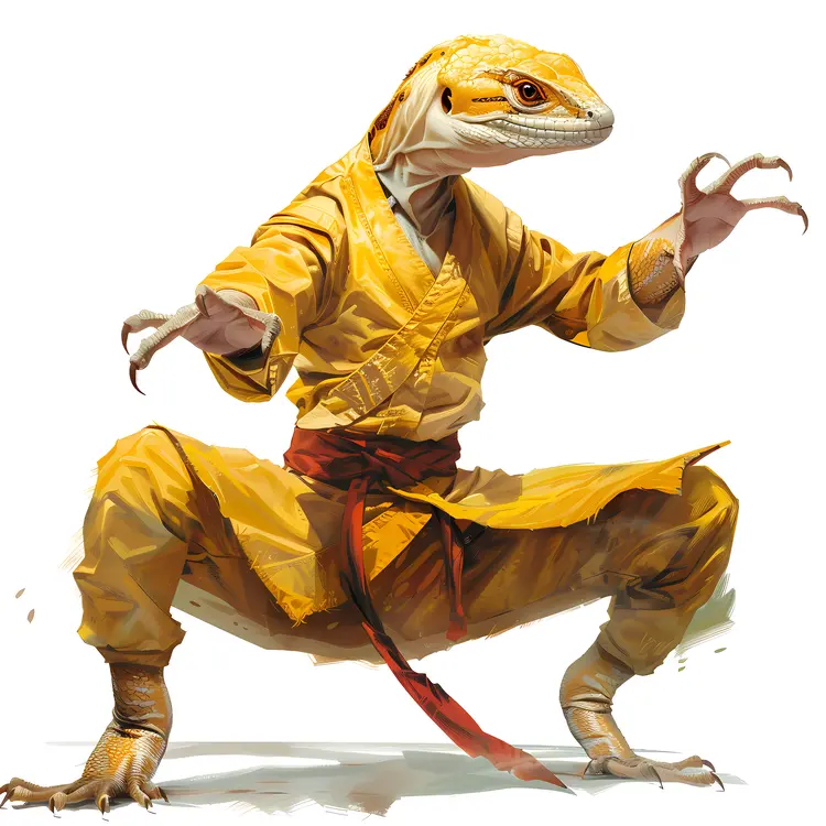 Lizard Martial Artist in Yellow Robe