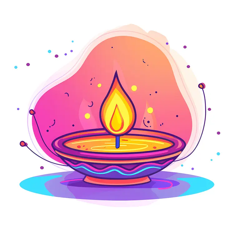 Vibrant Candle with Flame