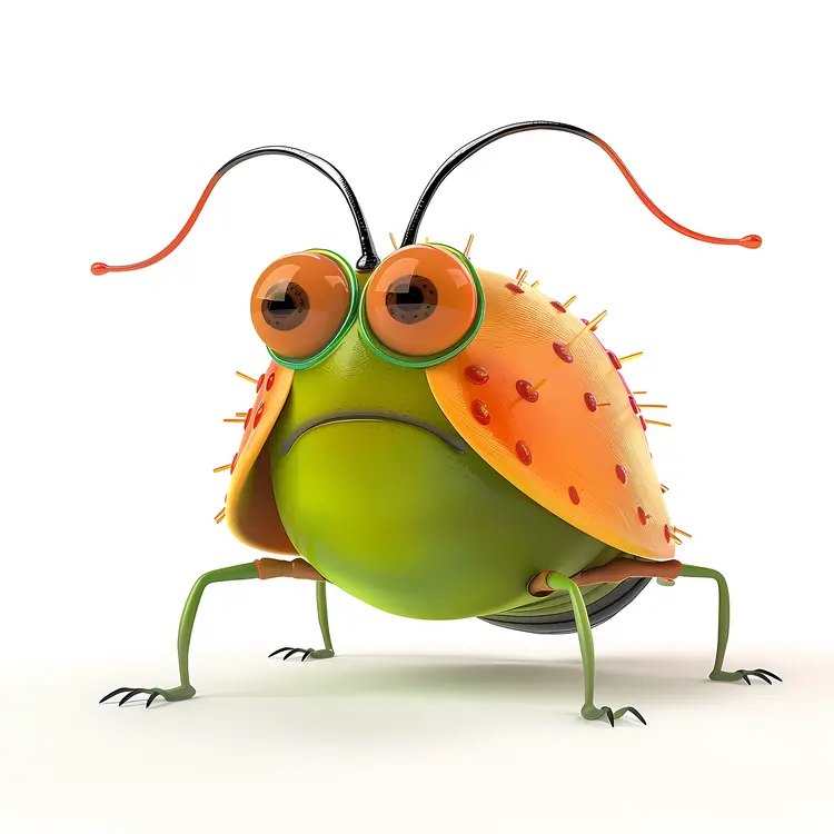Green Bug with Orange Shell