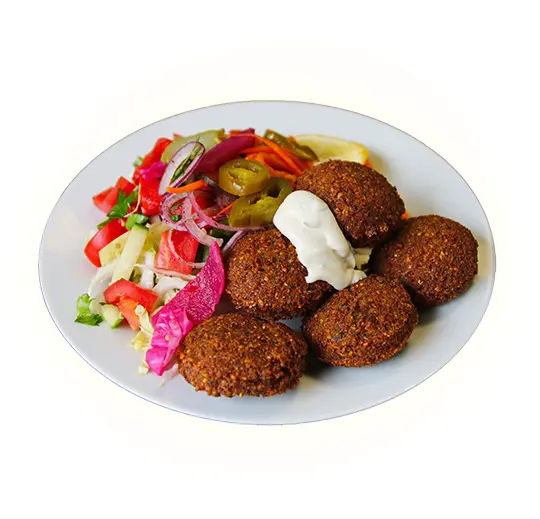 Falafel Plate with Salad and Sauce