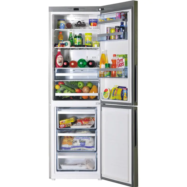 Open Refrigerator with Food Items