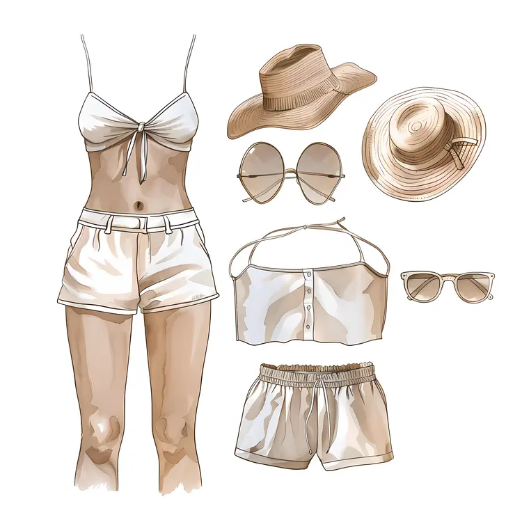 White Bikini Set with Accessories