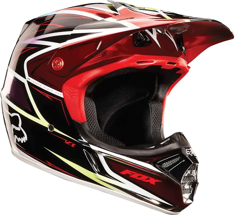 Vibrant Red and Black Motorcycle Helmet