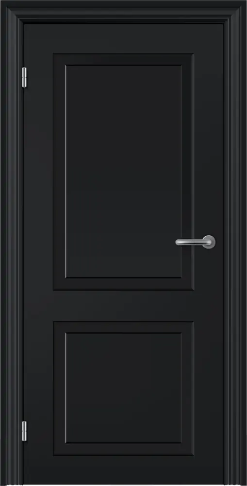 Closed Black Door with Handle