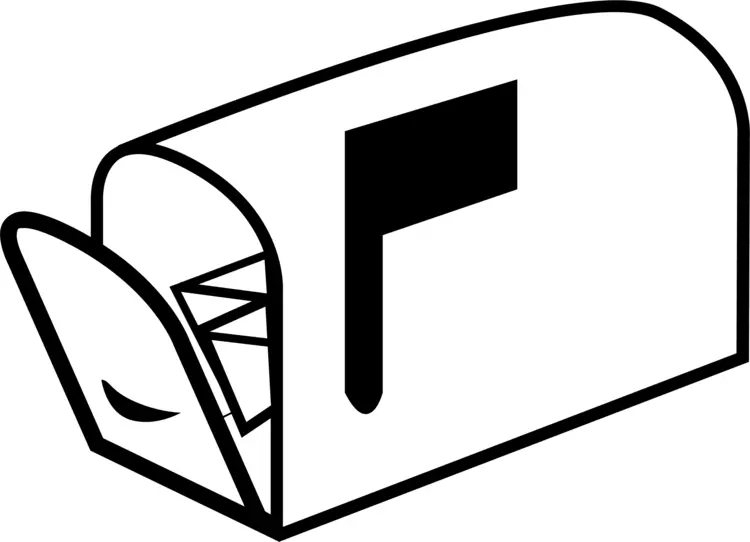 Mailbox with Letters in Black and White