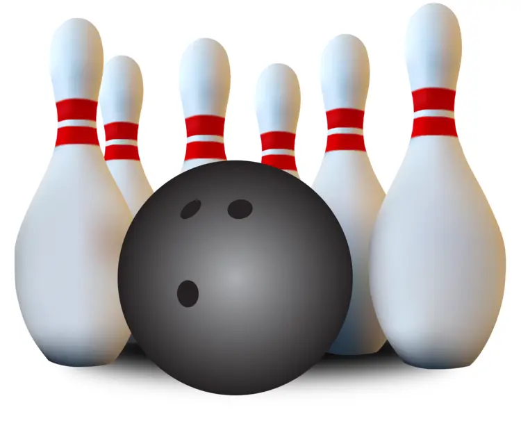 Bowling Pins and Black Ball