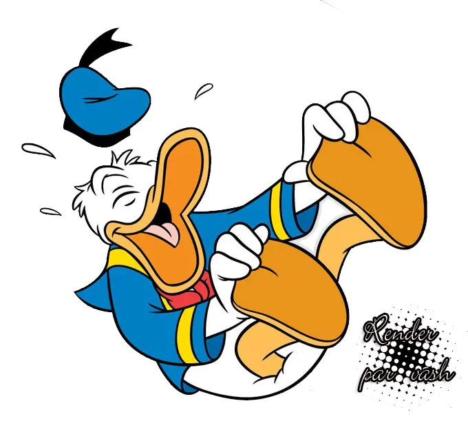 Donald Duck Laughing on the Ground