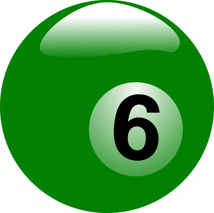 Green 6 Ball for Billiards Game