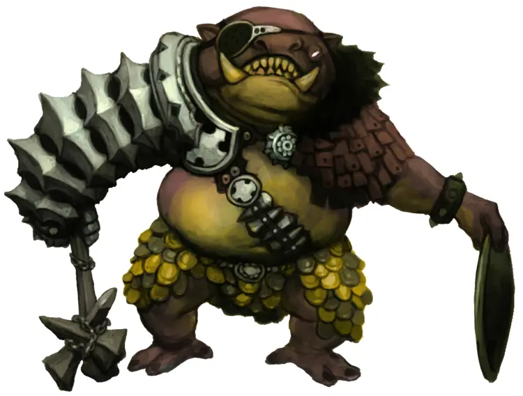 Fantasy Creature with Armor and Weapon