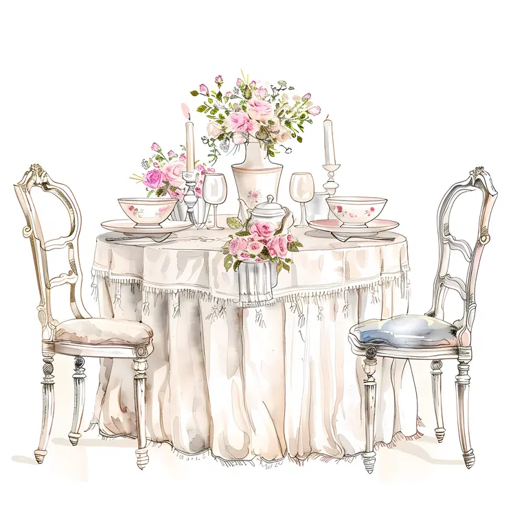 Intimate Floral Table Setting