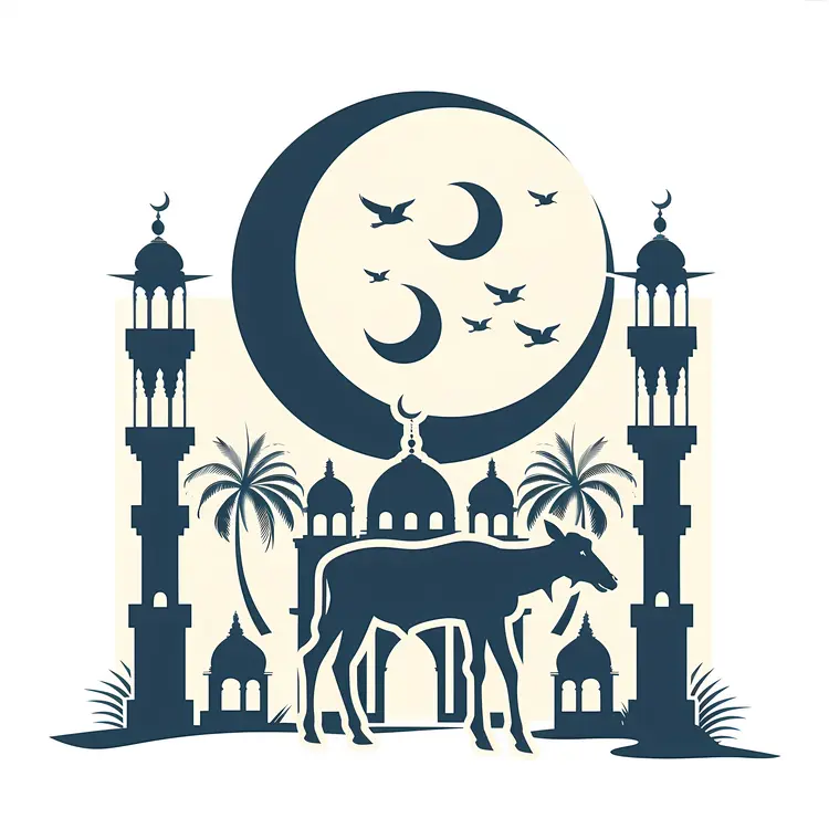 Eid al-Adha Celebration Illustration