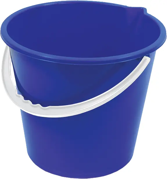 Blue Plastic Bucket with White Handle
