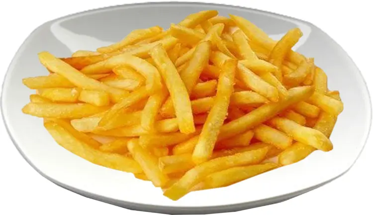Golden French Fries on Plate