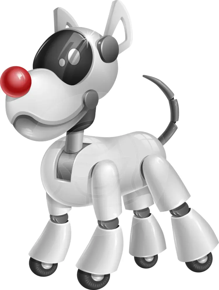 Cute Robot Dog with Red Nose