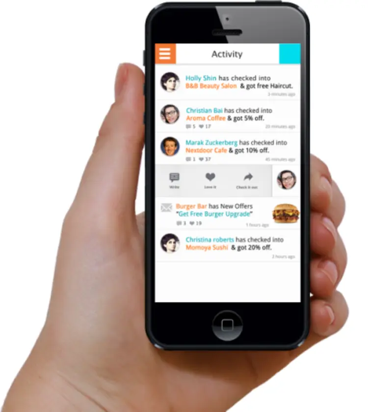 Hand Holding Smartphone with Activity App
