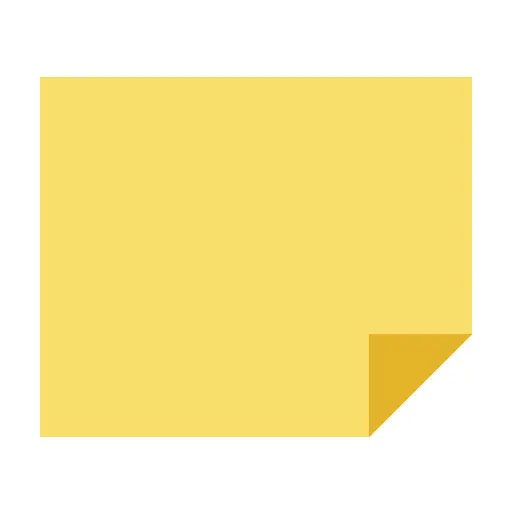 Yellow Sticky Note with Folded Corner
