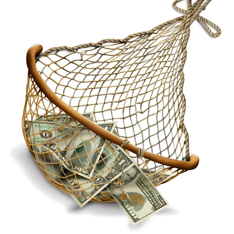 Money in Net Catch